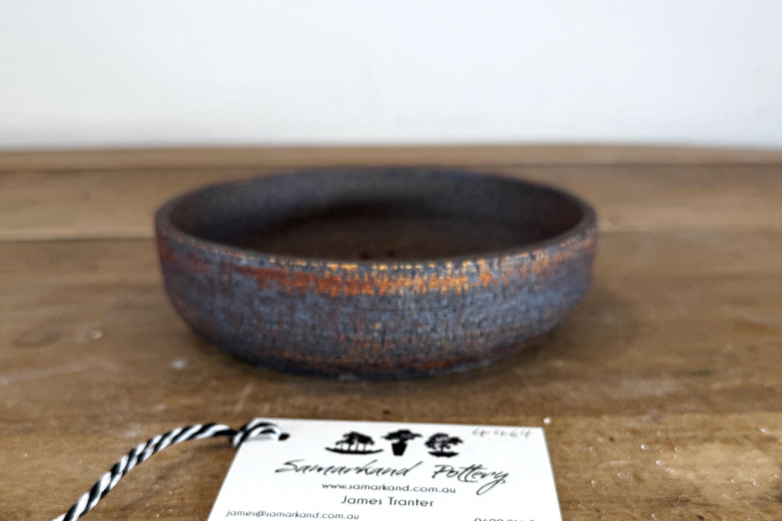 Round 17.5cm Brown Stoneware Unglazed Bonsai Pot