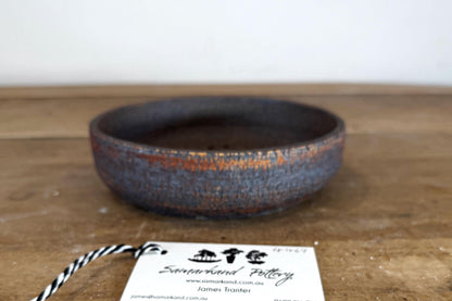 Round 17.5cm Brown Stoneware Unglazed Bonsai Pot