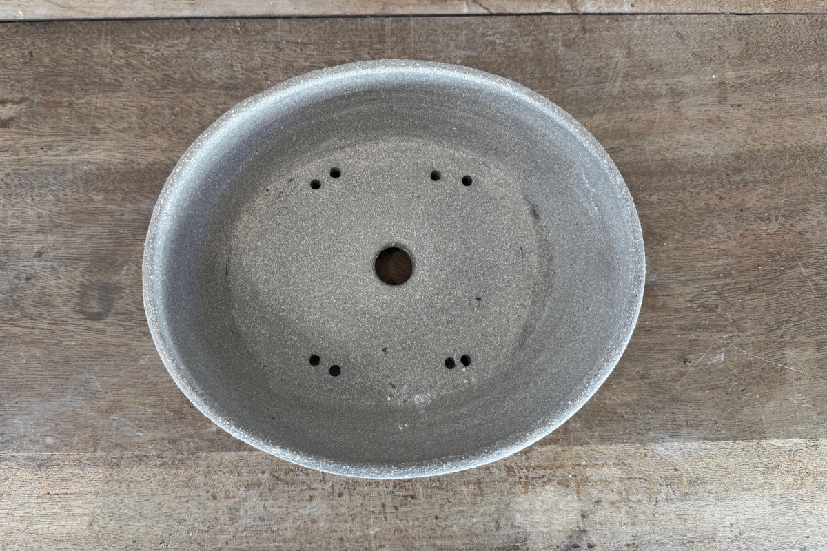 Oval 22cm Stoneware Smooth Finish Unglazed Bonsai Pot
