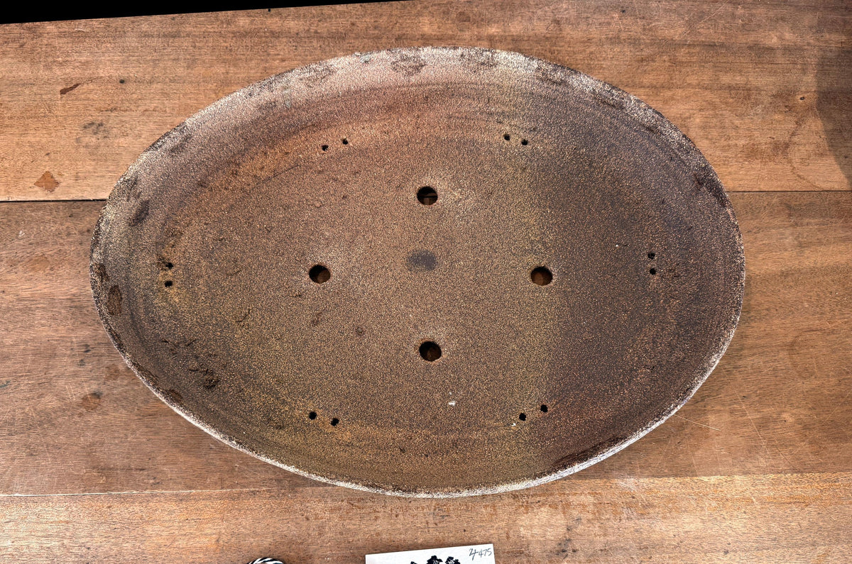 Oval 47cm Brown Woodash Smooth Finish Stoneware Bonsai Pot