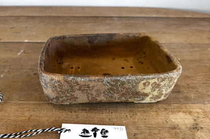 Rectangular 21.5cm Brown Stoneware Woodash Bonsai Pot