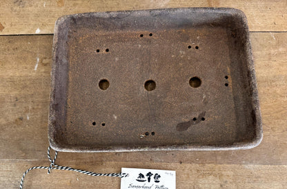 Rectangular 33cm Brown Stoneware Woodash Bonsai Pot