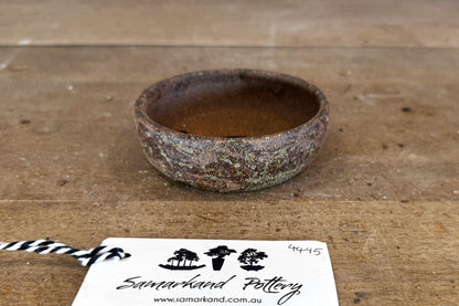 Round 10cm Brown Smooth Stoneware Woodash Bonsai Pot