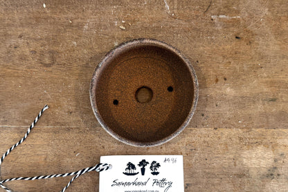 Round 11cm Brown Smooth Stoneware Woodash Bonsai Pot