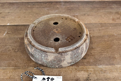 Round 25cm Brown Smooth Stoneware Woodash Bonsai Pot