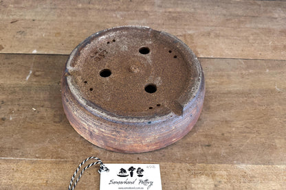 Round 26cm Brown Stoneware Unglazed Bonsai Pot