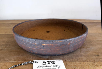 Round 31.5cm Brown Stoneware Unglazed Bonsai Pot