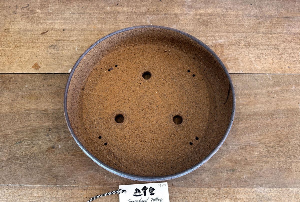 Round 31.5cm Brown Stoneware Unglazed Bonsai Pot