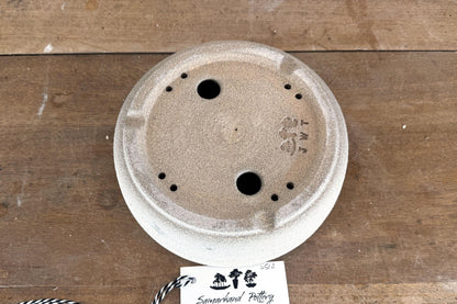Round 20.5cm Beige Smooth Stoneware Bonsai Pot