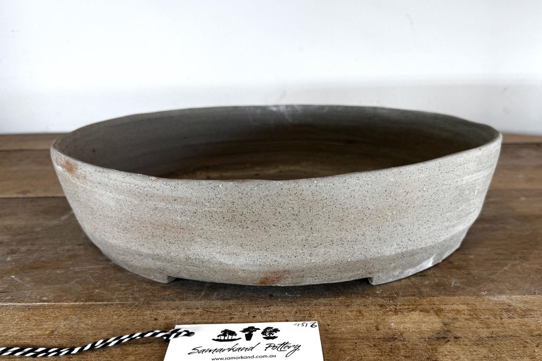 Oval 39cm Stoneware Smooth Finish Unglazed Bonsai Pot
