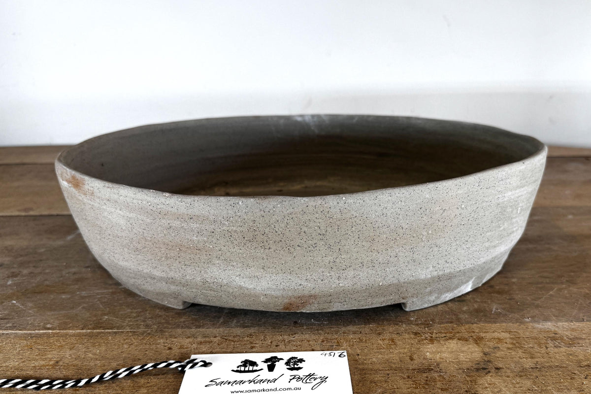 Oval 39cm Stoneware Smooth Finish Unglazed Bonsai Pot