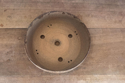 Round 29.5cm Brown Woodash Smooth Finish Stoneware Bonsai Pot