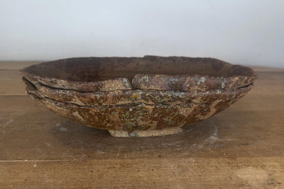 31cm Oval Brown Woodash Layered Finish Stoneware Unglazed Bonsai Pot