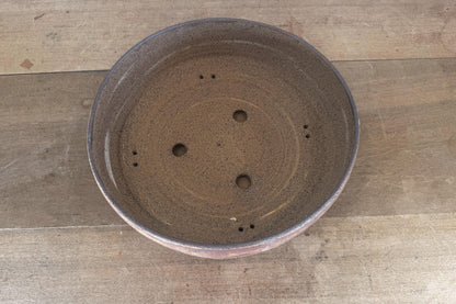 Round 30.5cm Brown Stoneware Unglazed Bonsai Pot