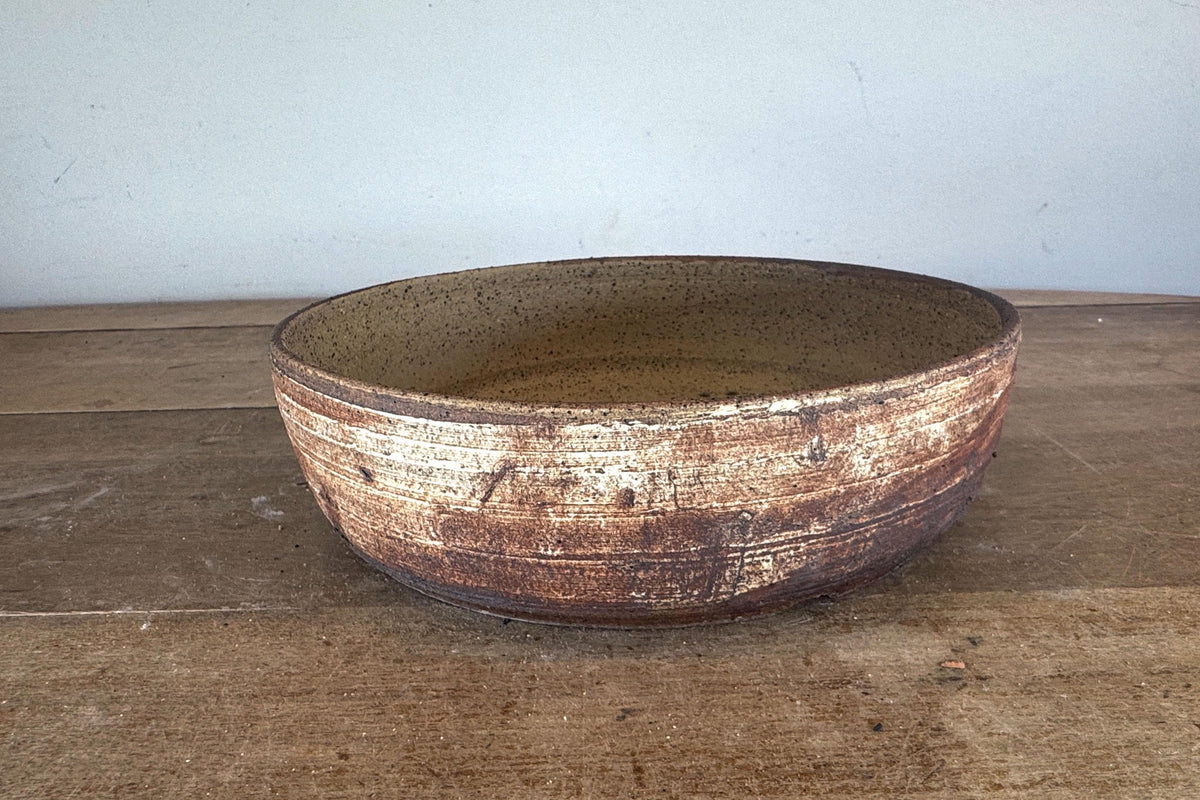 Round 28cm Brown Stoneware Unglazed Bonsai Pot