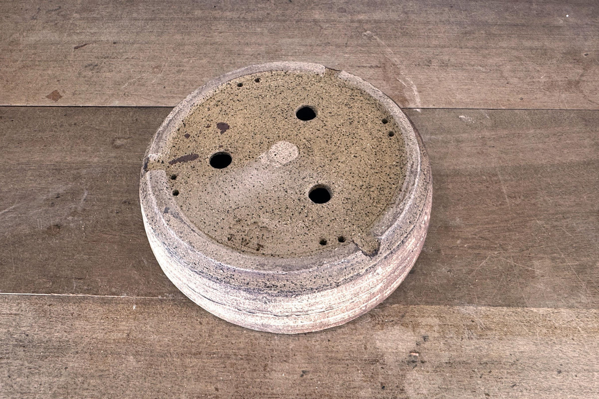 Round 28cm Brown Stoneware Unglazed Bonsai Pot