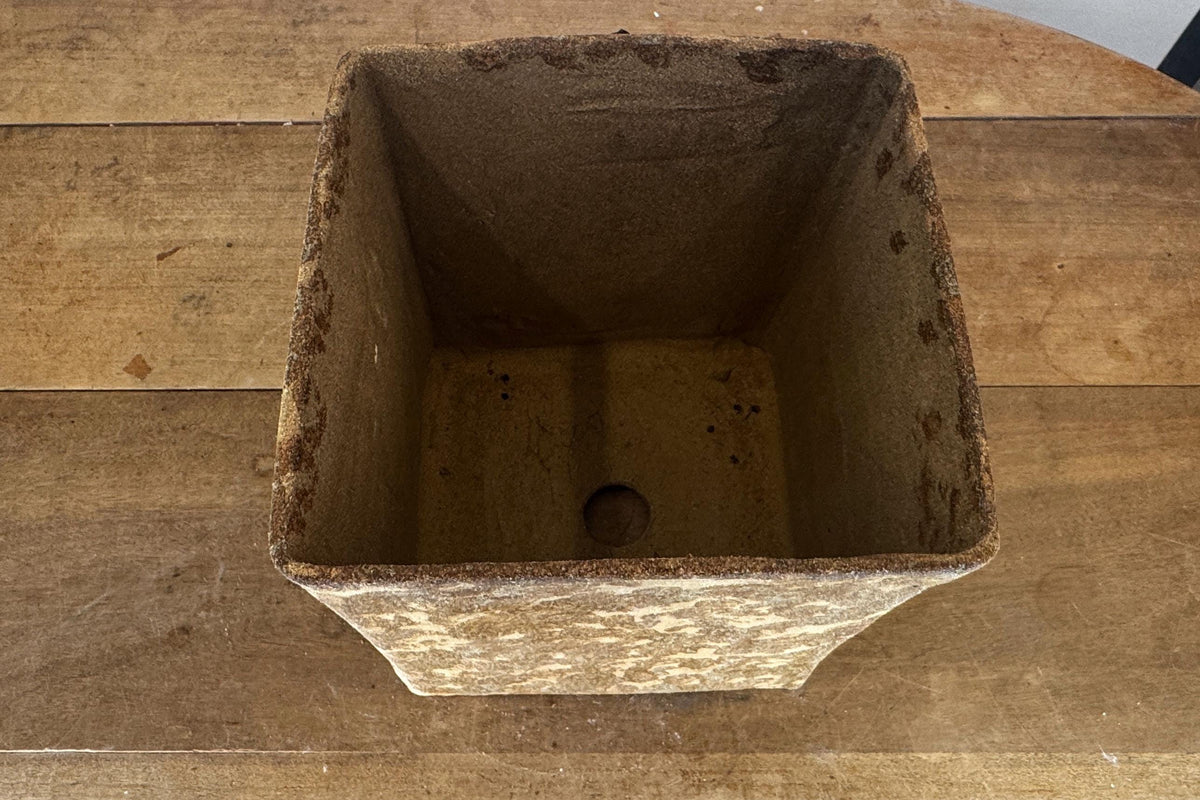 26.5cm Square Cascade Brown Woodash Finish Stoneware Bonsai Pot
