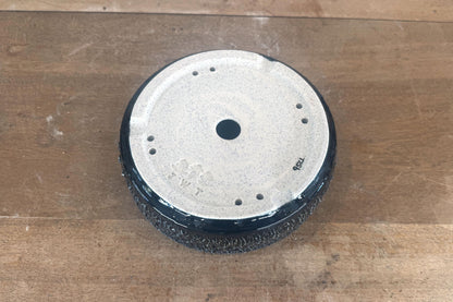 Round 18cm Black Glazed Stoneware Bonsai Pot