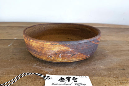 Round 23cm Brown Stoneware Unglazed Bonsai Pot