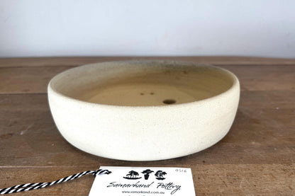 Round 24cm Beige Smooth Stoneware Bonsai Pot