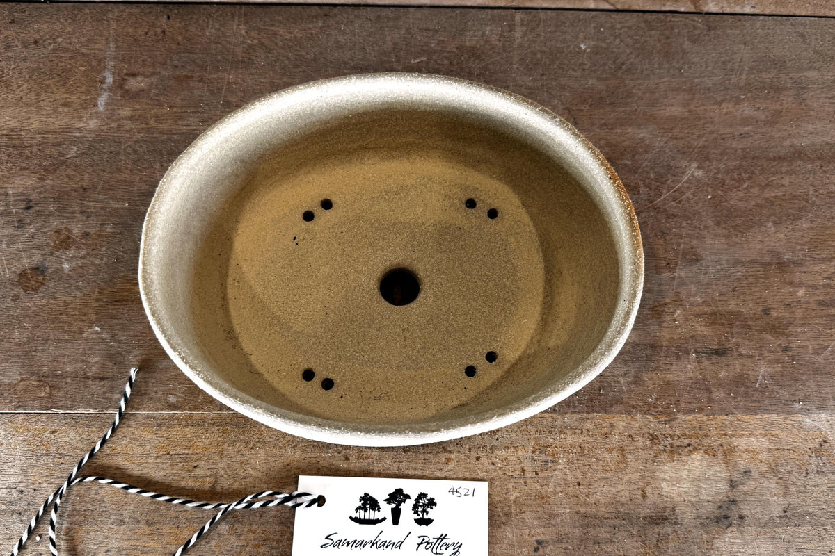 Oval 22.5cm Stoneware Smooth Finish Unglazed Bonsai Pot