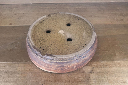 Round 30.5cm Brown Stoneware Unglazed Bonsai Pot