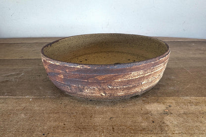 Round 28cm Brown Stoneware Unglazed Bonsai Pot