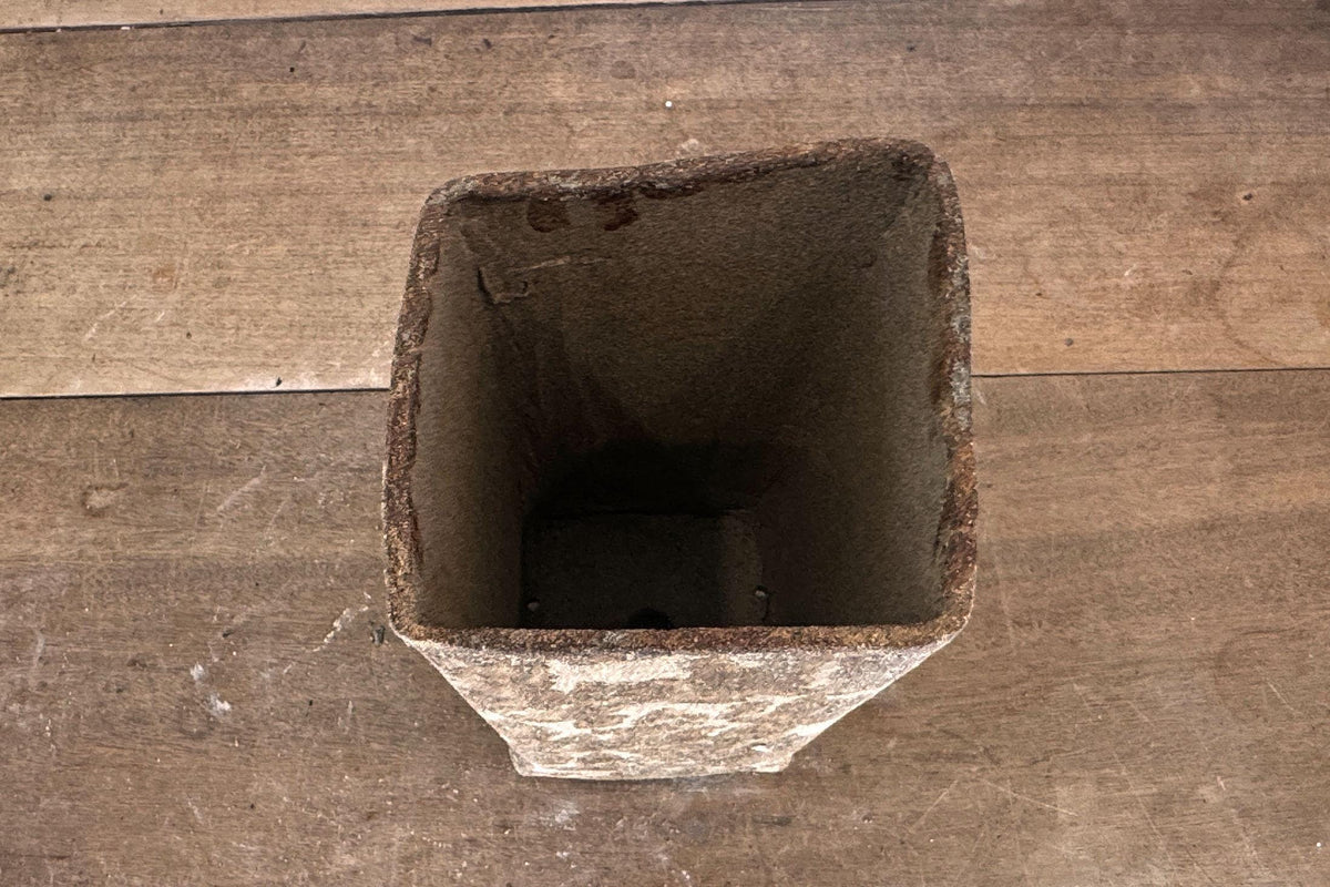 15.5cm Square Cascade Brown Woodash Finish Stoneware Bonsai Pot