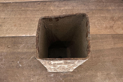 15.5cm Square Cascade Brown Woodash Finish Stoneware Bonsai Pot